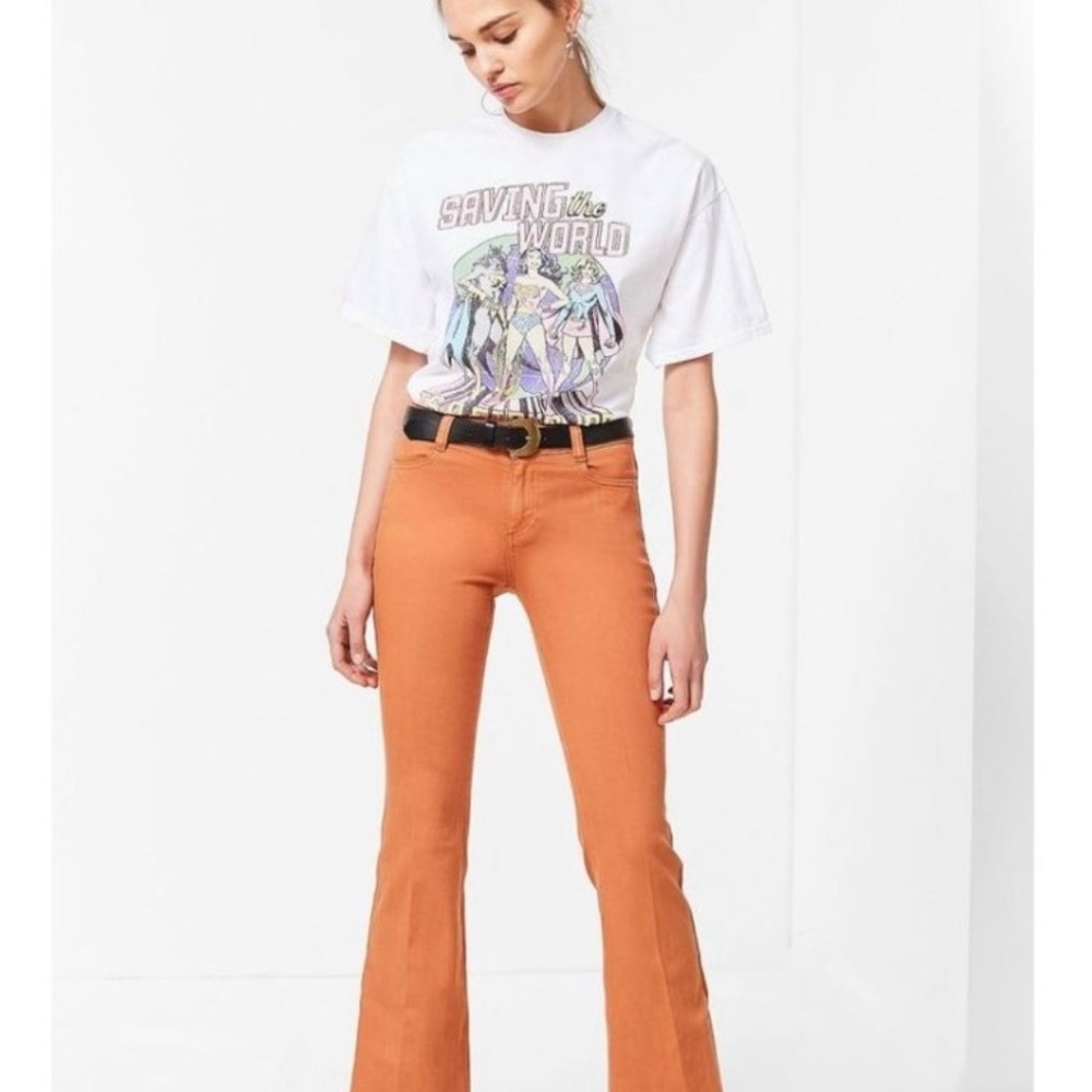 BDG Women's Flare Jeans in Rust Orange